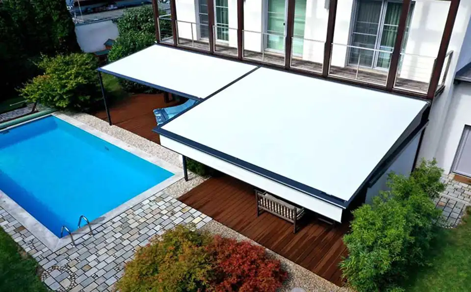 Pergola Beschattung am Haus